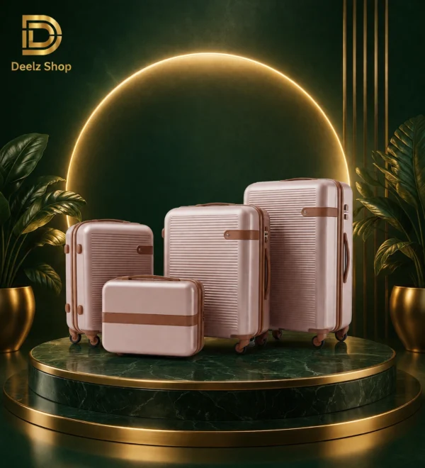 255de41c-6a41-4c19-a172-ebbb3dd861d5 طقم حقائب سفر 4 قطع سان روز ABS بعجلات 360 درجة