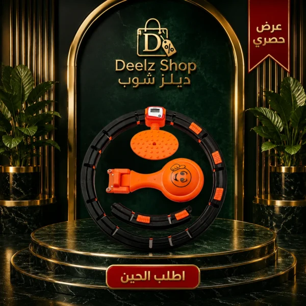 طوق منحف الخصر الذكي مع عداد رقمي وكرة وزن | قابل للتعديل حتى 132 سم