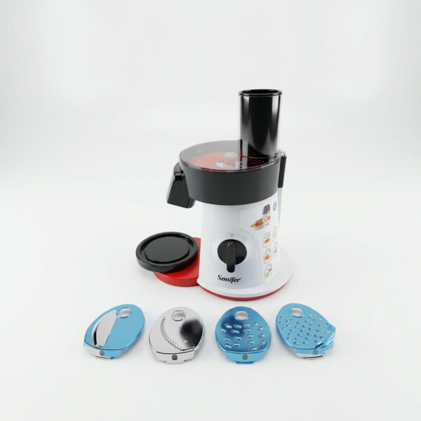 6f548b14-f2ed-48ee-aac0-6bc038155425.jpg قطاعة كهربائية للخضار والفاكهة ومحضرة السلطة Sonifer SF-5505 5 في 1