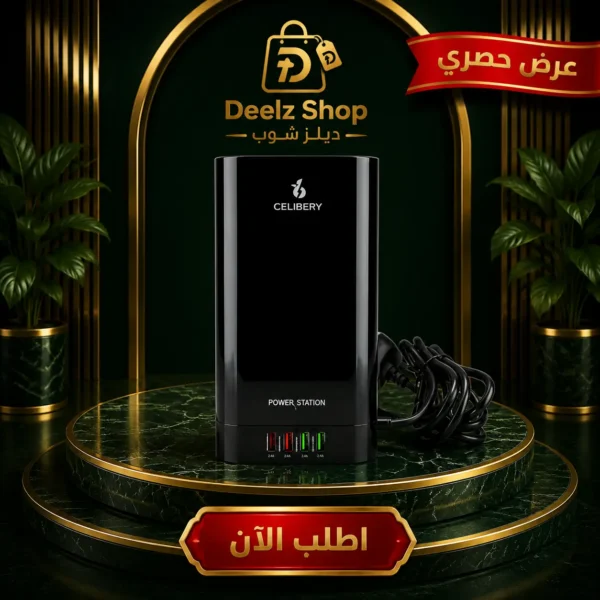 مشترك كهرباء ذكي 6 مخارج مع شاحن لاسلكي وشحن سريع USB-C PD 30W ومؤقت 24 ساعة