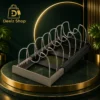 acd4d5b1-d0c6-43c3-a04f-c95fe7fcabb6 حامل ومنظم أواني المطبخ قابل للتعديل - 7 فواصل ستانلس ستيل