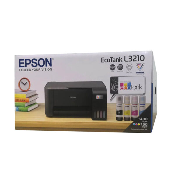 طابعة Epson L3210 متعددة الوظائف | طباعة ونسخ ومسح ضوئي موفرة للحبر