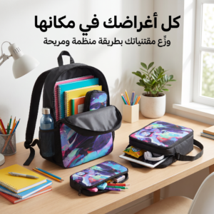 طقم حقيبة ظهر 3 قطع سبايدرمان للأطفال | حقيبة ظهر + حقيبتين صغيرتين