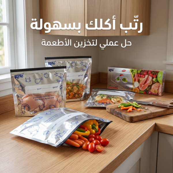 كياس حفظ المجمدات ألمنيوم بسحاب( 24 كيس)